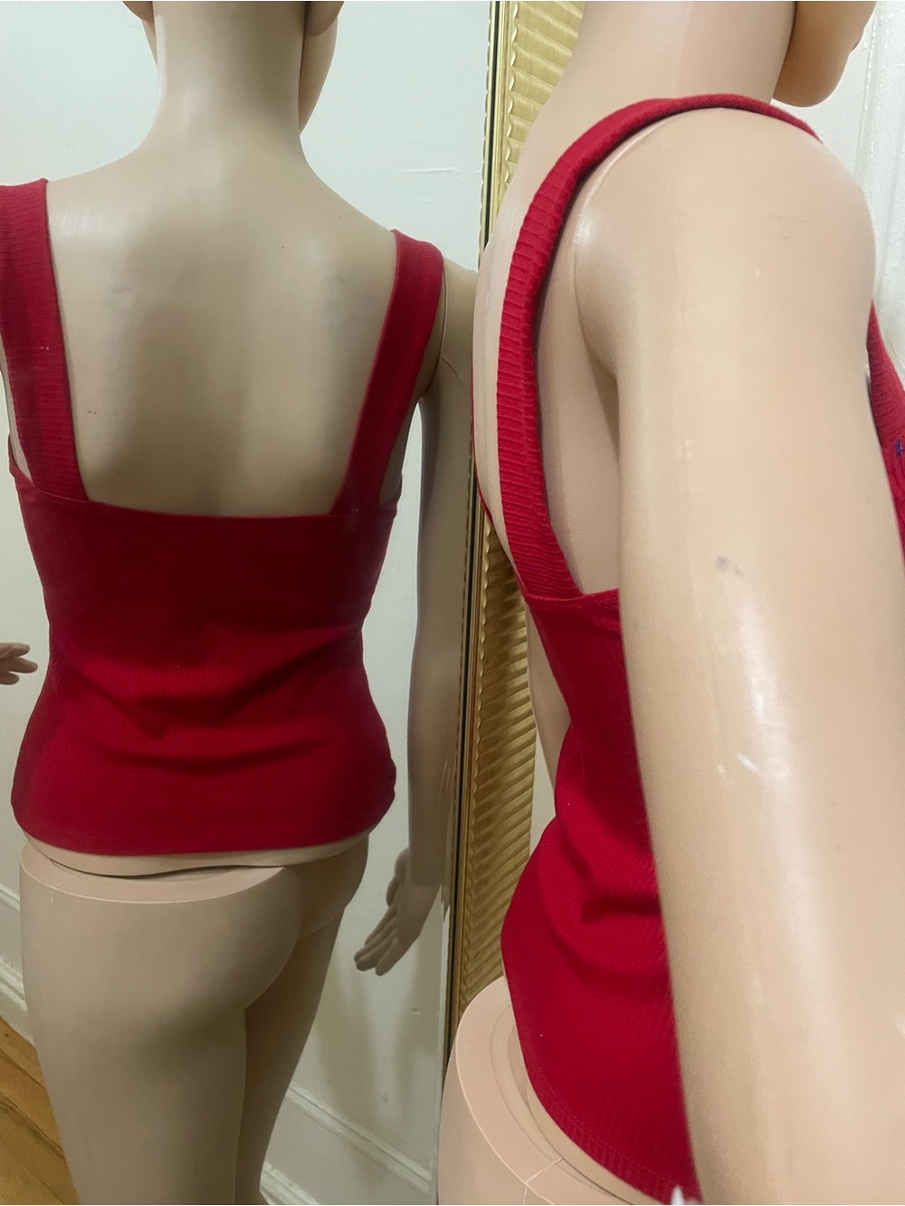 Reformation Red Ribbed Square-Neck Tank - Picture 4 of 9